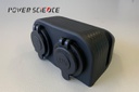 Two Hole Panel with 12V Socket + 3.1A USB Charger (Blue Light)