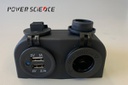 [DS-006] Two Hole Socket with 12V + 3.1A USB (Blue Light)