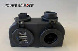 [DS-006] Two Hole Socket with 12V + 3.1A USB (Blue Light)
